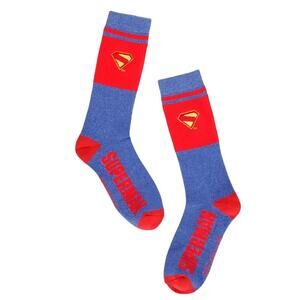 DC Comics Superman Embroidered Logo High-Comfort Crew Socks (2 Pairs)